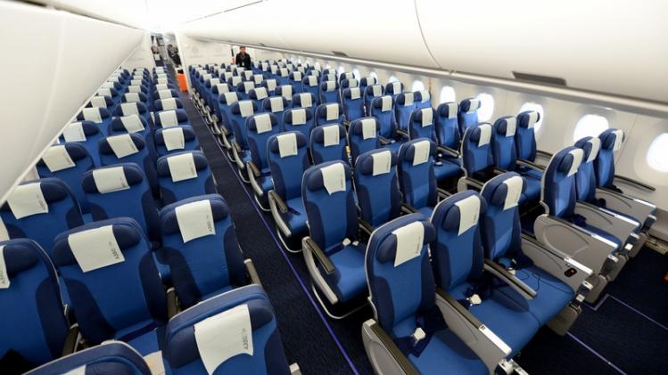 Interieur van de Airbus A350 XWB.